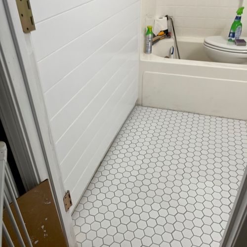 Excellent job installing my bathroom tiles. It’s l