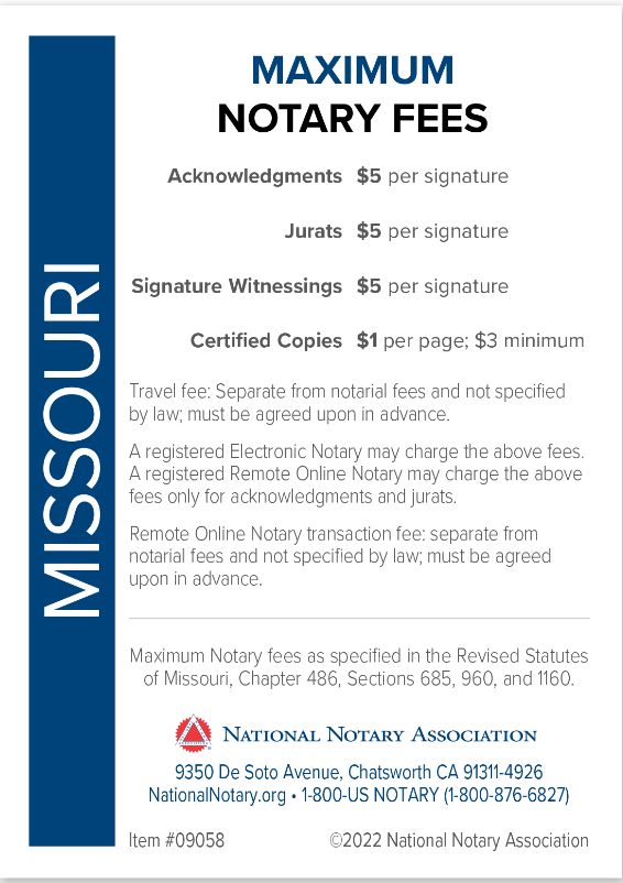 Notary Fee's set by law and are sperate from trave