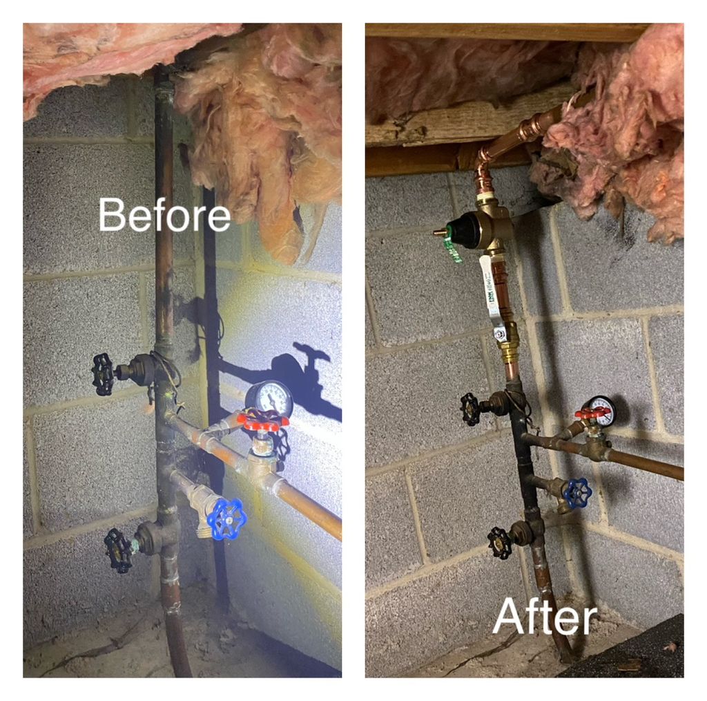 Pressure reduction valve for the hole house 