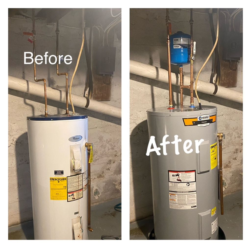 Electric water heater without expansion tank and w