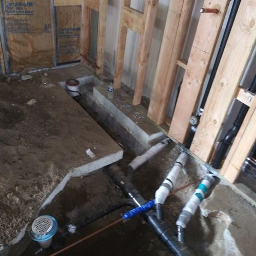 installing drain for gym