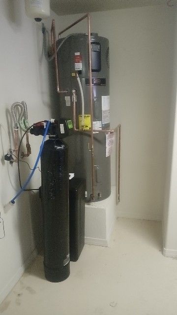 Install Water Softener & 80 Gallon HE Water Heater