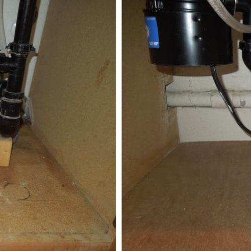 Replaced Water Damaged Wood Under Kitchen Sink