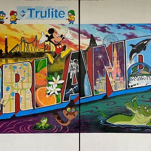 Trulite Glass Orlando postcard mural