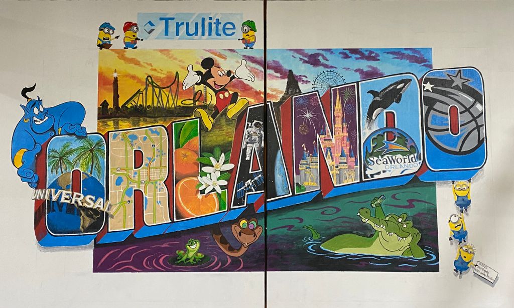 Trulite Glass Orlando postcard mural