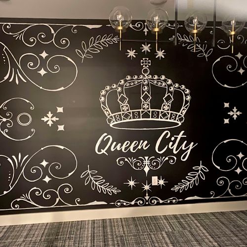 Queen City chalkboard mural - Charlotte, NC