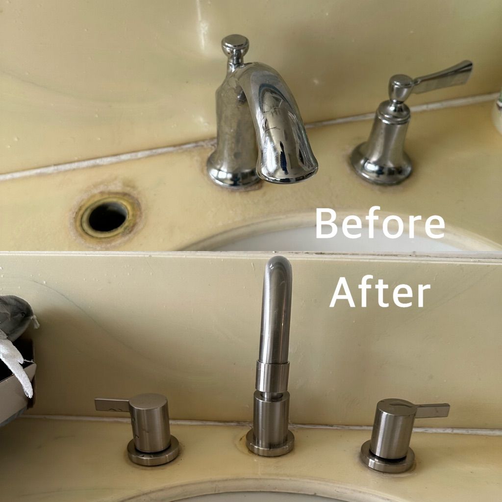 Widespread faucet installment 