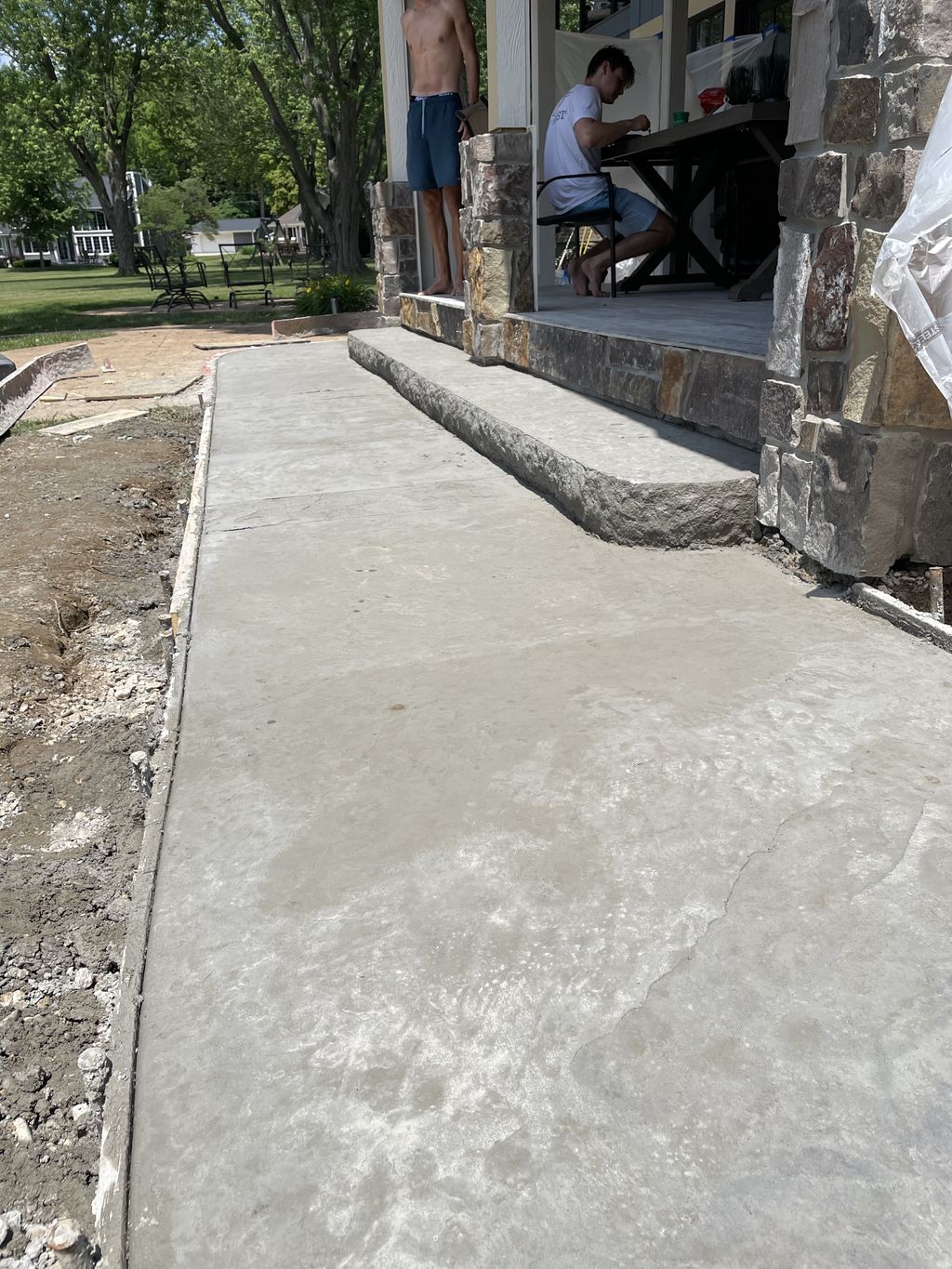 Concrete patio steps: helped a Client pour steps. 
