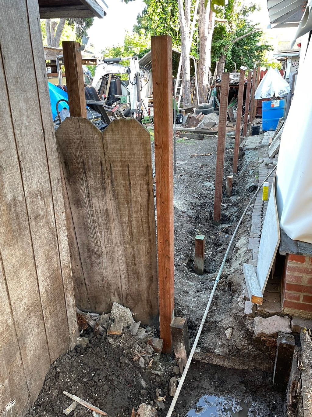 Posts now installed, leveled and concrete waiting 