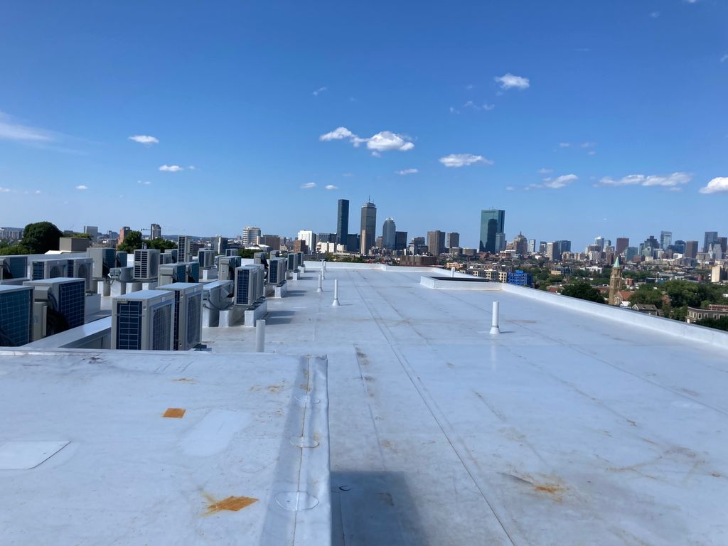 Lovely view of Boston from a roof