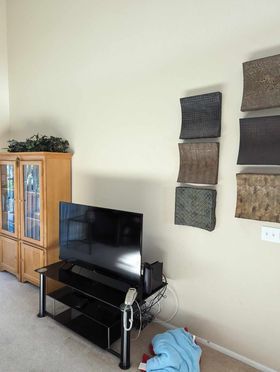 Stone Wall Addition/Tv Mount Before Photo