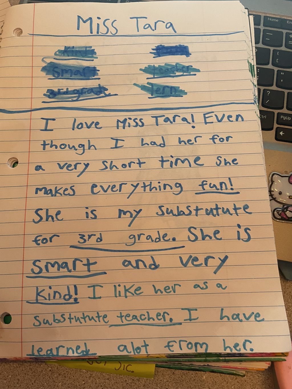 A letter from my summer student.