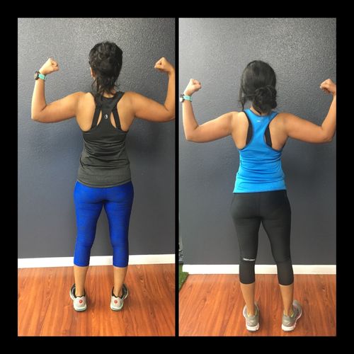 My client Jyoti losing 8lbs and building muscle to