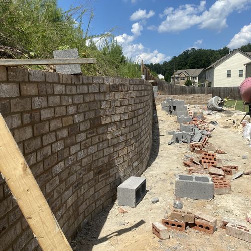 brick retaining wall