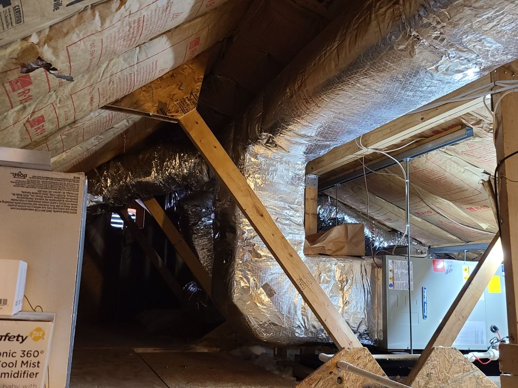 Attic air handler insulated