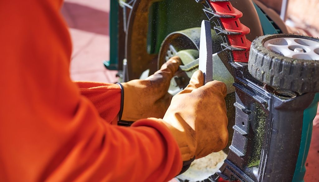 sharpening lawn mower blades