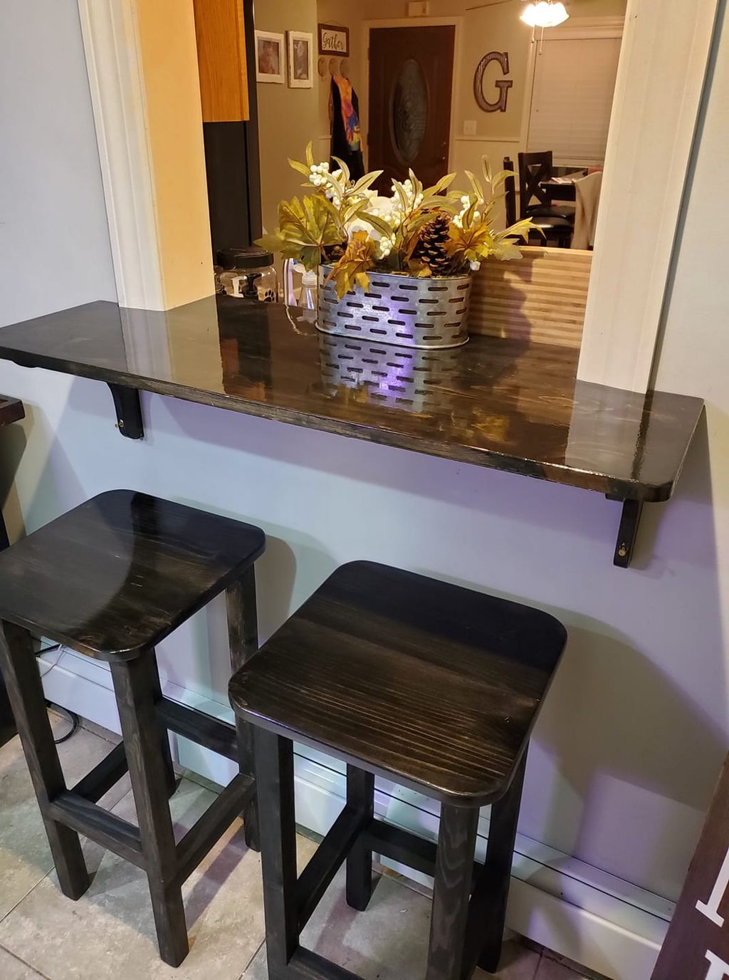Custom Breakfast Nook with matching stools