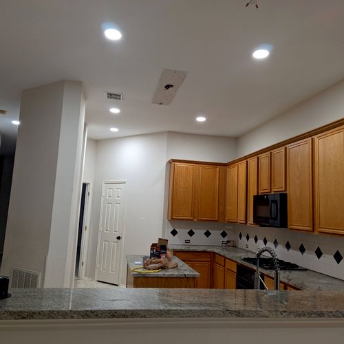 We hired Chris to install canless ceiling lights, 