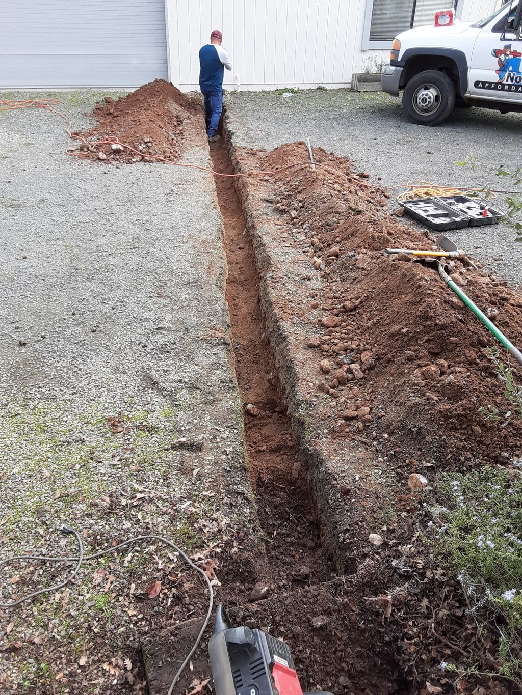 Trenching for new line installation