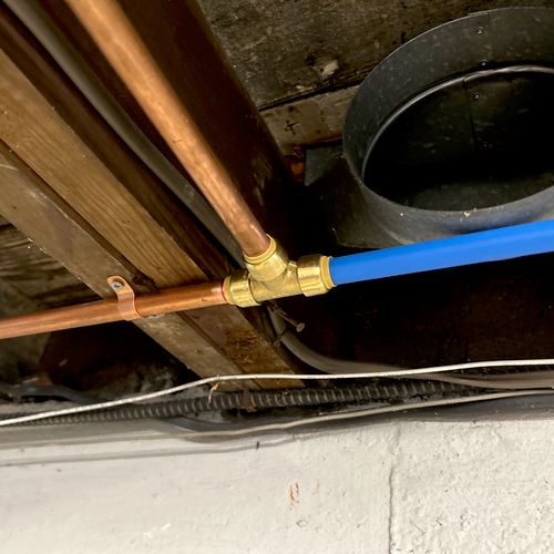 Sergey installed a water line for my ice maker on 