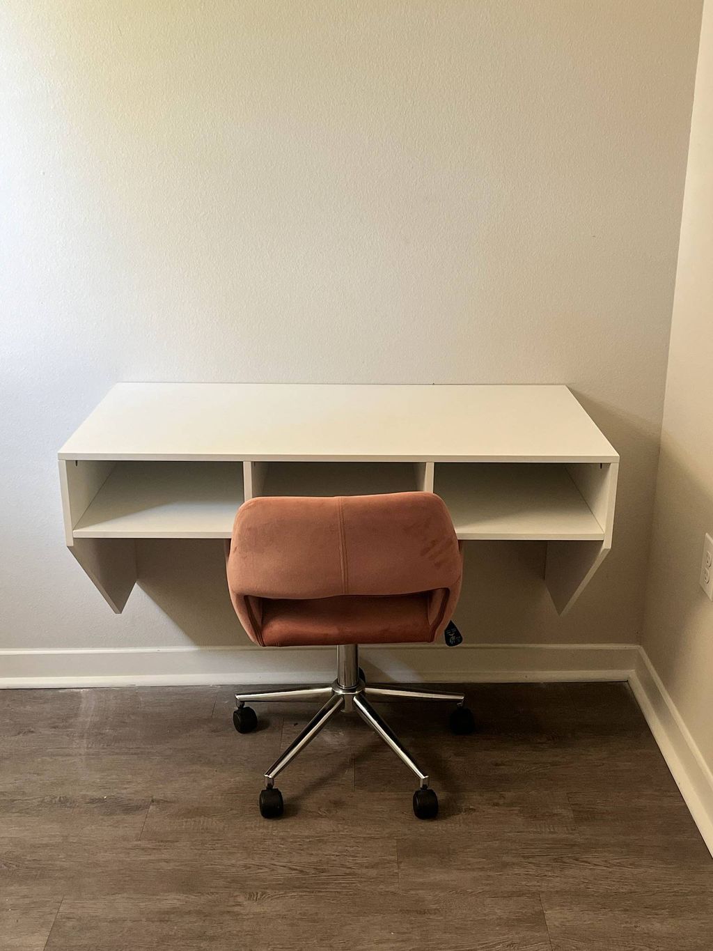floating desk installation 