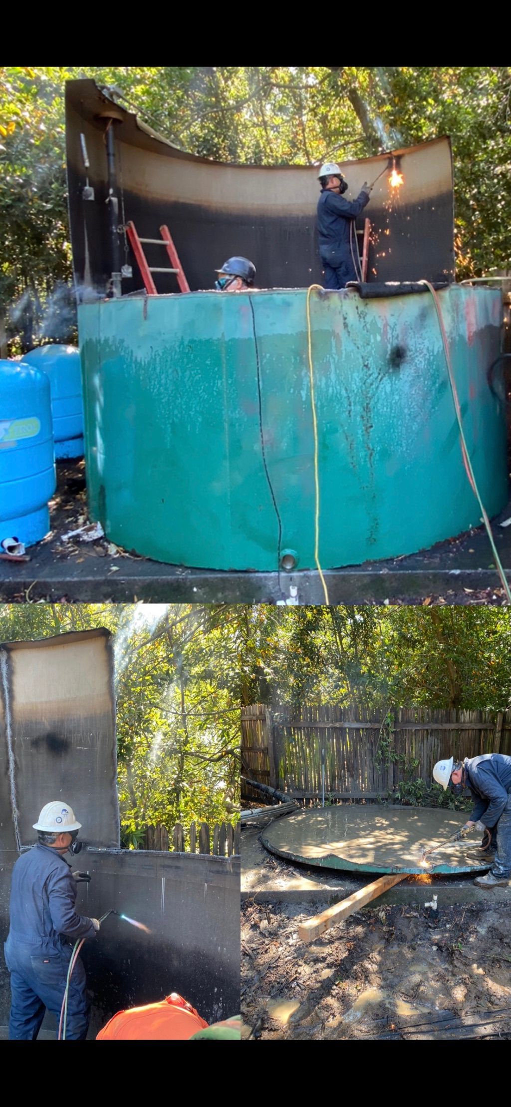Tank demo using torch (we also clean & remove unde