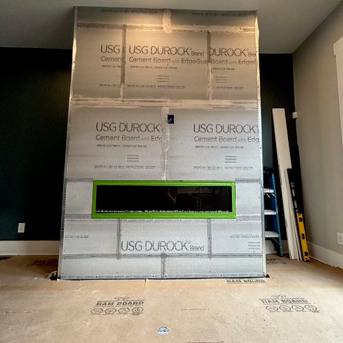 Custom Fireplace Built In (During) 