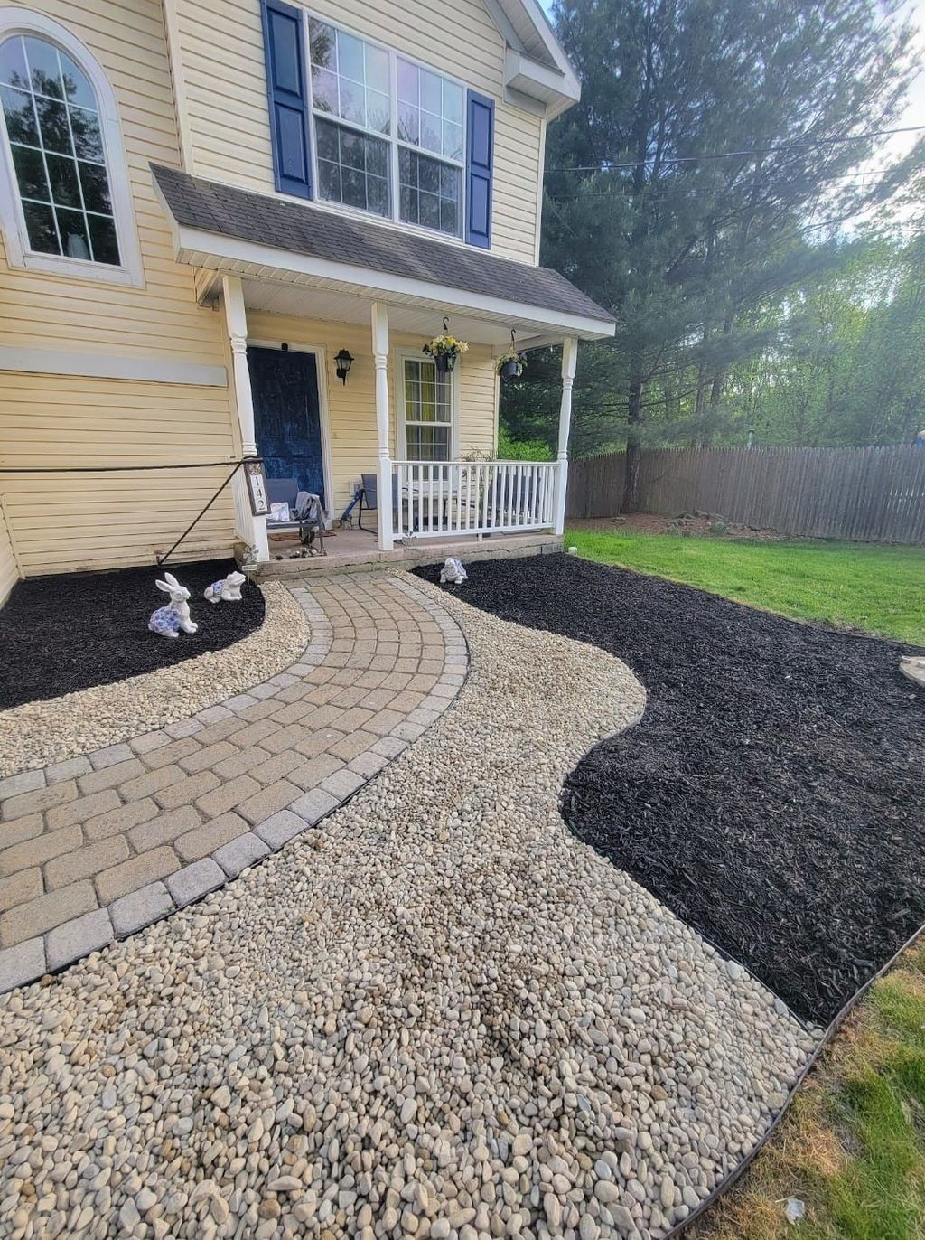 rock and mulch install