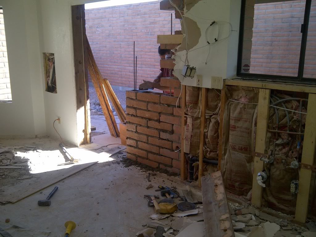 Before (Demo wall to add door)