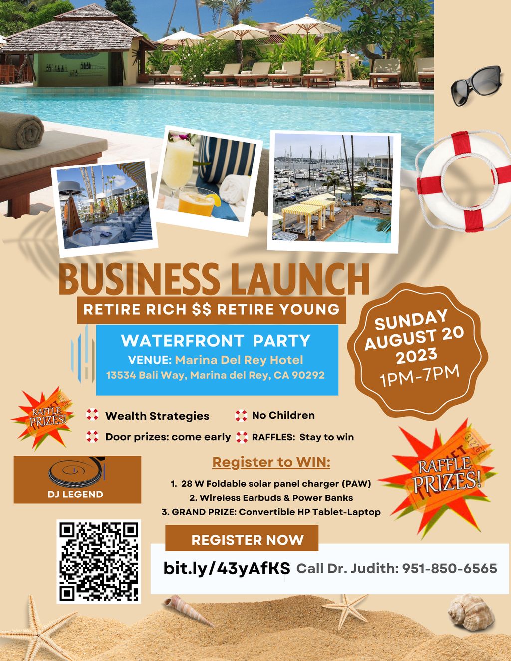 Free lunch and learn waterfront party with electro