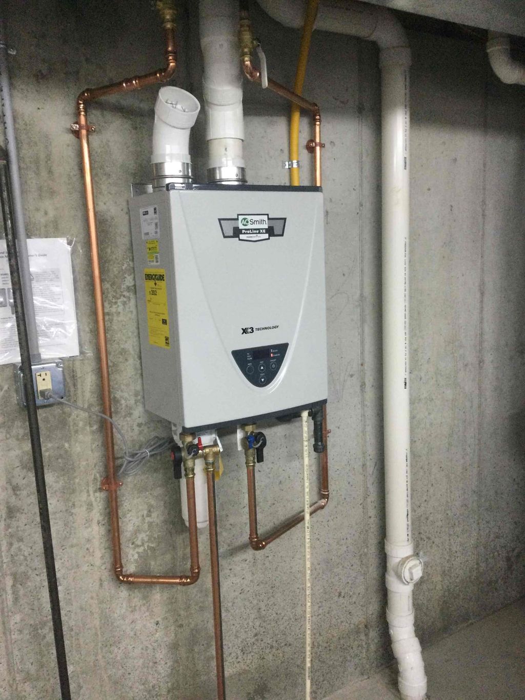 Residential tankless water heater installation