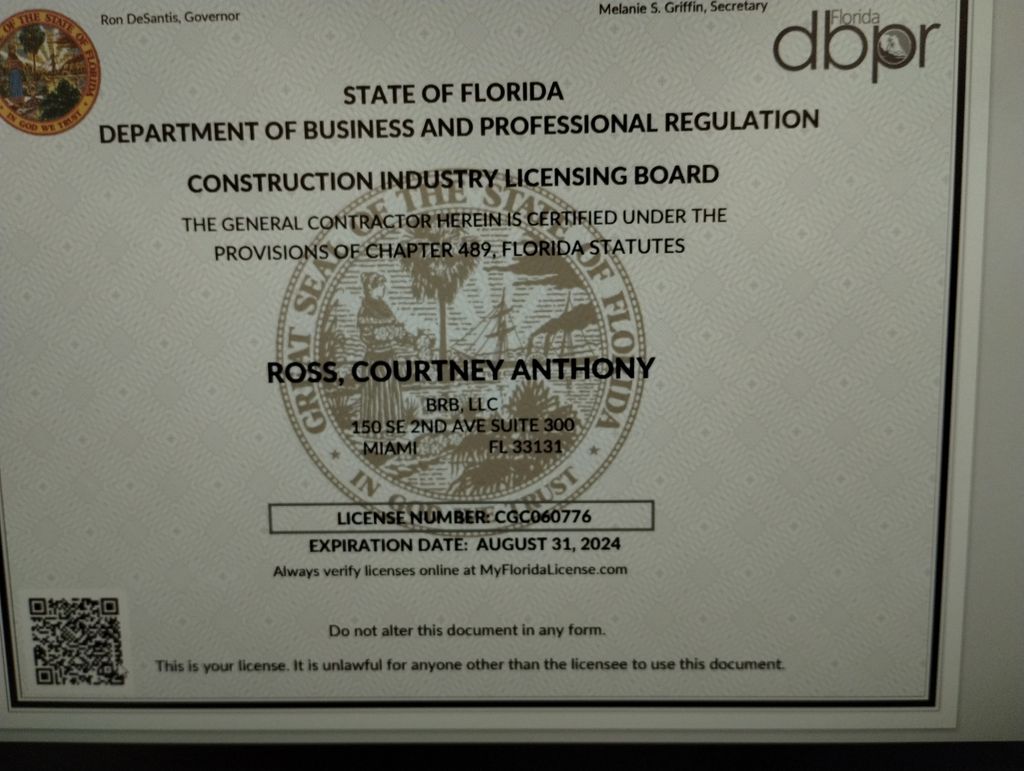 Copy of BRB, LLC GC License
