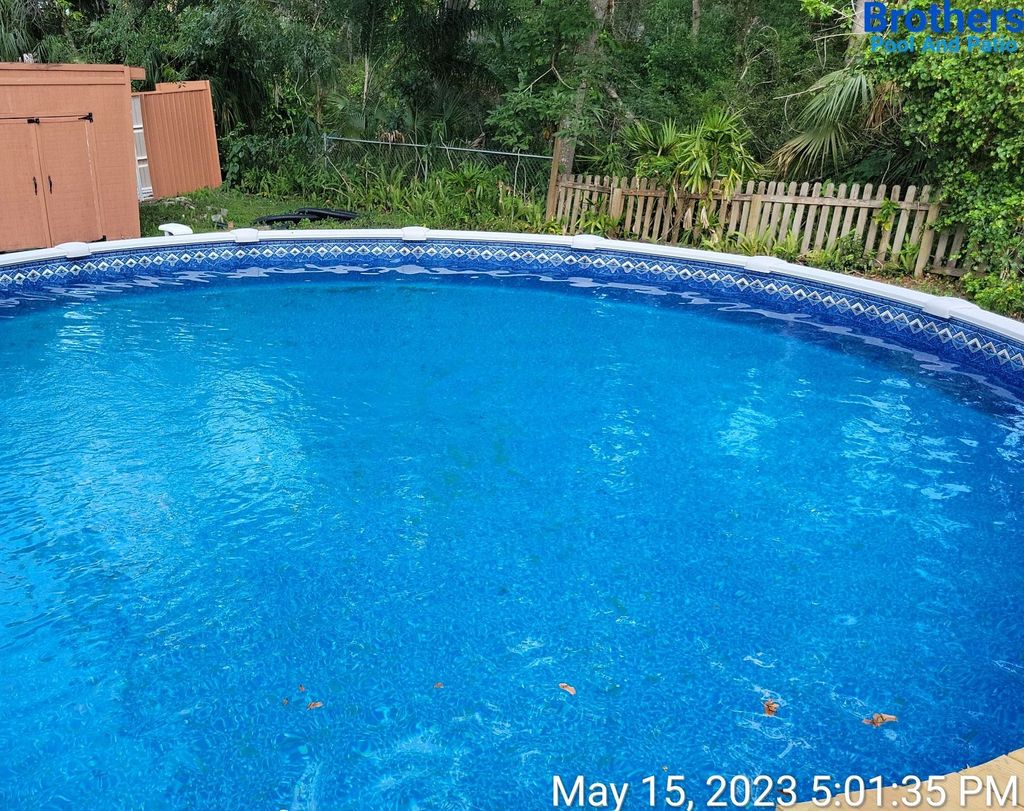 An above ground pool.