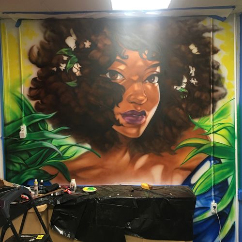 Wall Mural for Hair Care Company
