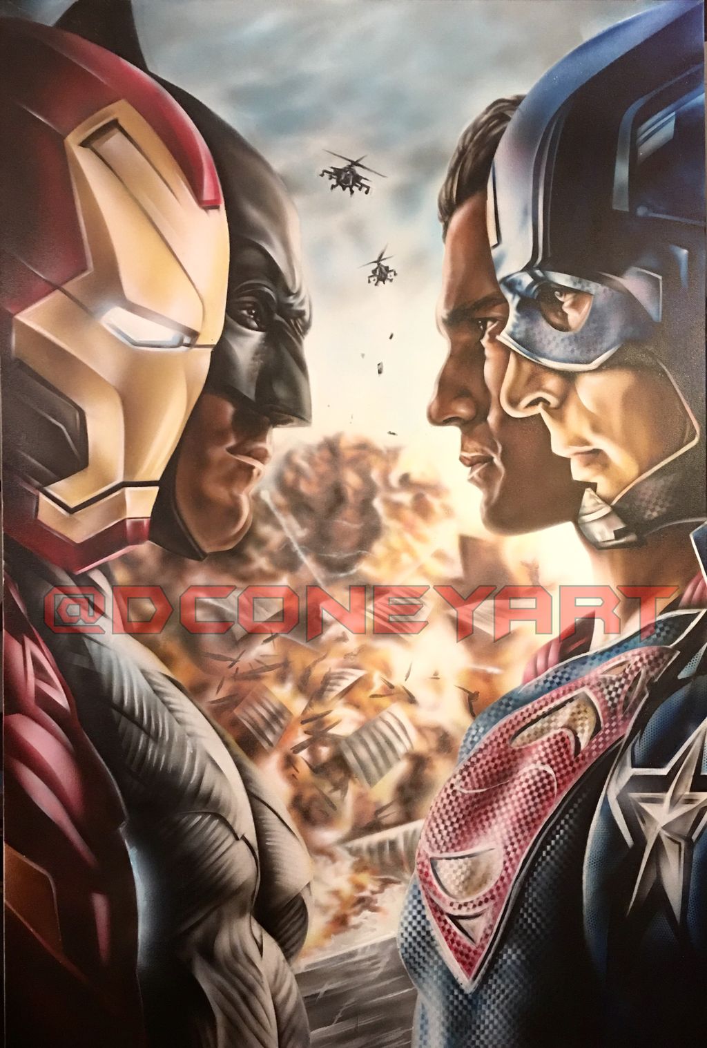 Canvas Super Hero Vs Painting 