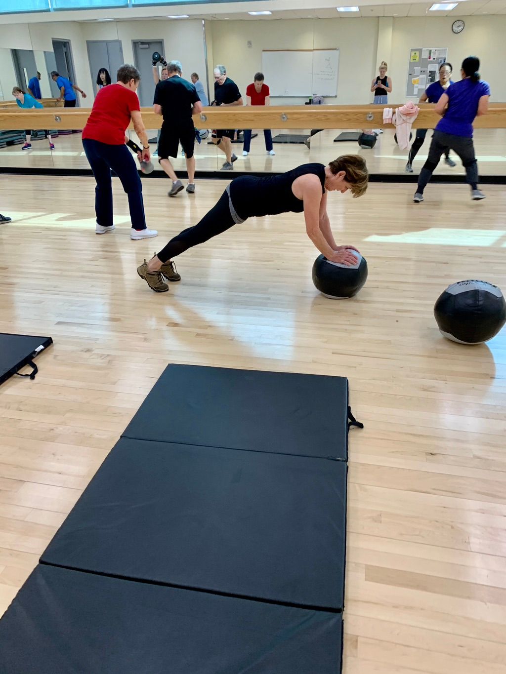 Circuit training for a 60+ adult class 