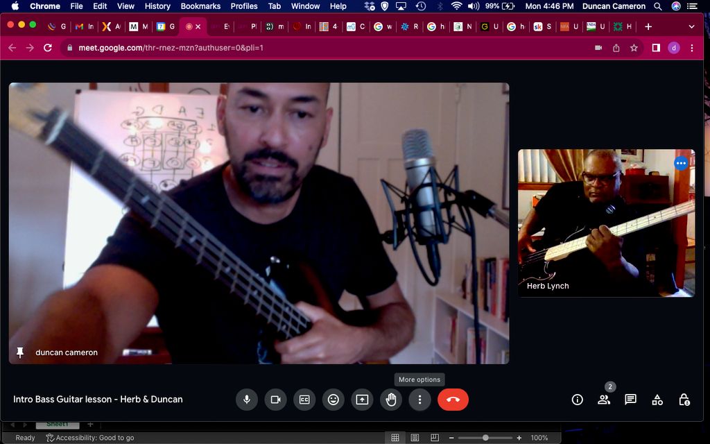 I virtual lessons (and bass) are available