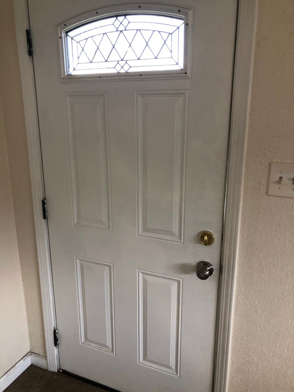 Adjusted hinges on door and replaced knob 