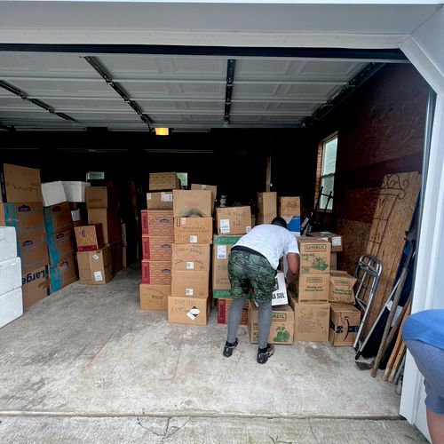 Unloading 650 plus boxes 