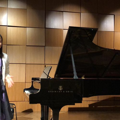 Giving a lecture and recital at Steinway Hall, New