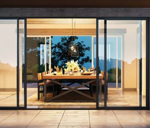 Berkeley property, glass sliding door