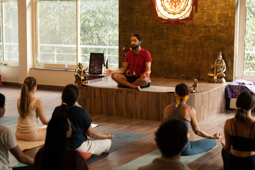 Teaching a class in India 