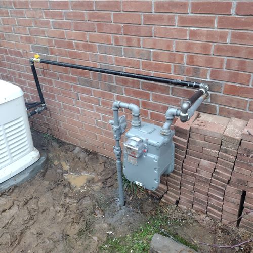 Gas Line Installation to a new Generac.