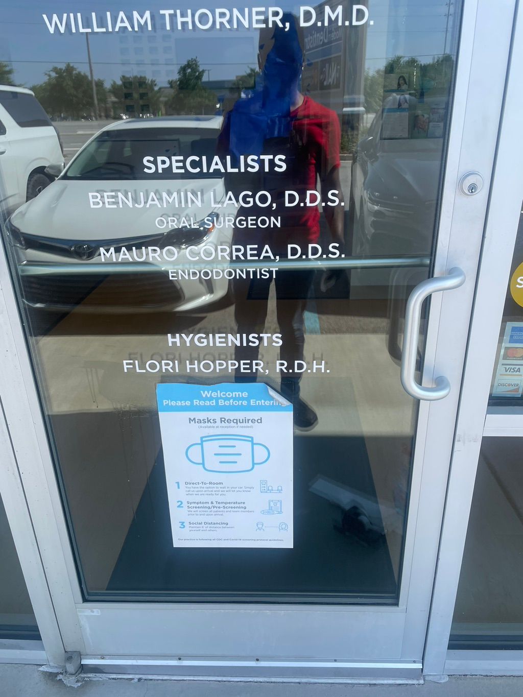 Vinyl letter application to business door