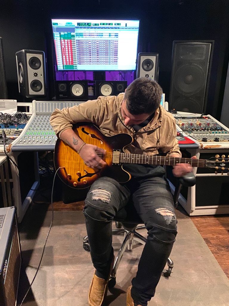 Guitar recording in the studio