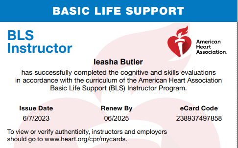 BLS Instructor license 