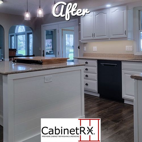Check out this cabinet refinishing for Joy D. in W