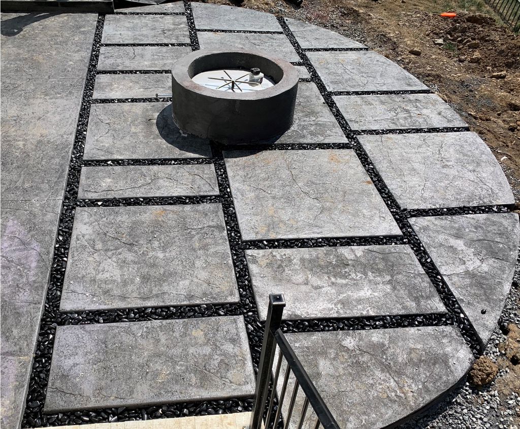 Stamped Concrete Patio & Fire Pit