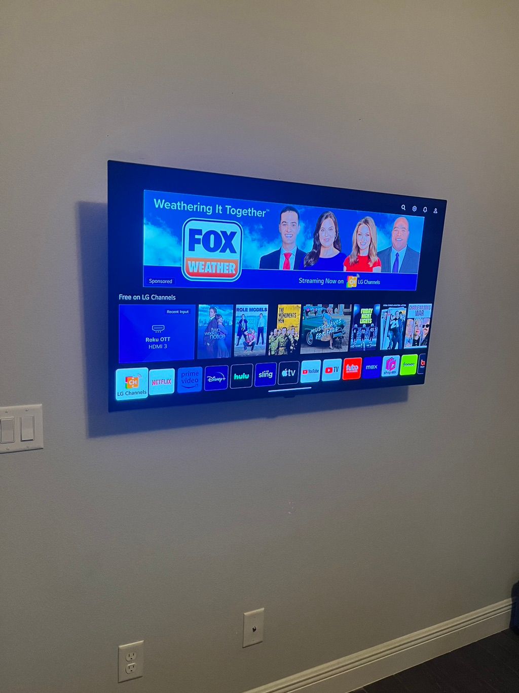 Tv mount plus outlet back of tv to conceal wires