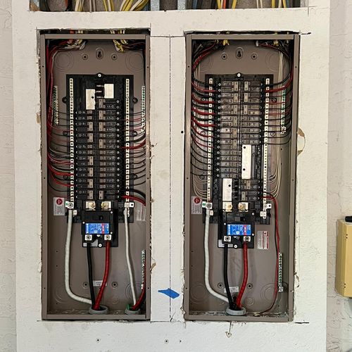 2 new residential main electrical panels for a 400